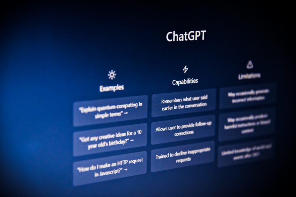 The ChatGPT main screen